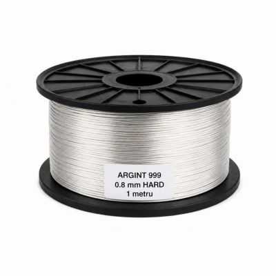SR31 - Sârmă de argint 999 tare 0,8 mm pentru bijuterii - 1 metru