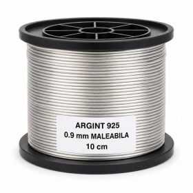SR19 - Sârmă de argint 925 moale 0,9 mm pentru bijuterii - bucata de 10 cm