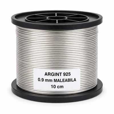 SR19 - Sârmă de argint 925 moale 0,9 mm pentru bijuterii - bucata de 10 cm