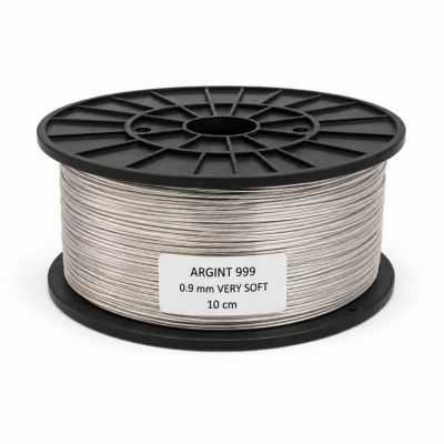 SR24 - Sârmă de argint 999 foarte moale 0,9 mm pentru bijuterii - bucata de 10 cm