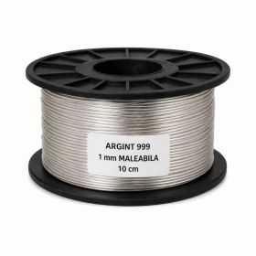 SR23 - Sârmă de argint 999 moale 1 mm pentru bijuterii - bucata de 10 cm