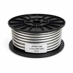 SR21 - Sârmă de argint 999 foarte moale 1,5 mm pentru bijuterii - bucata de 10 cm