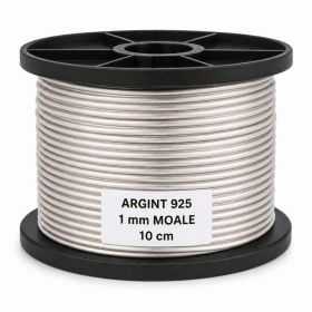 Sârmă de argint 925 foarte moale 1 mm pentru bijuterii - bucata de 10 cm