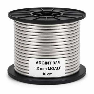 Sârmă de argint 925 foarte moale 1,2 mm pentru bijuterii - bucata de 10 cm