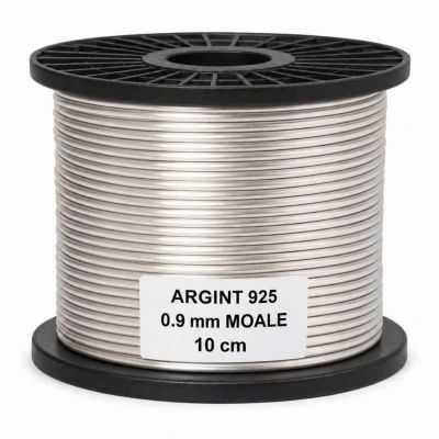 Sârmă de argint 925 foarte moale 0,9 mm pentru bijuterii - bucata de 10 cm