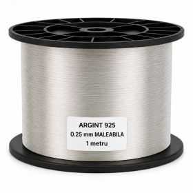 SR25 - Sârmă de argint 925 moale 0,25 mm pentru bijuterii - 1 metru