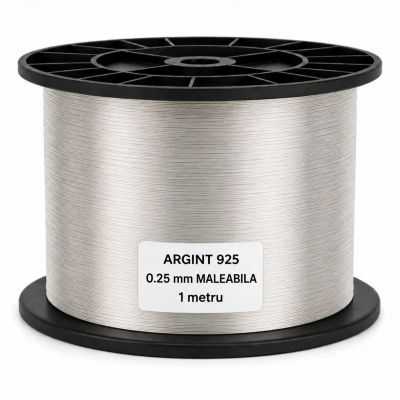 SR25 - Sârmă de argint 925 moale 0,25 mm pentru bijuterii - 1 metru