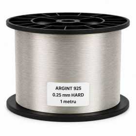 SR26 - Sârmă de argint 925 tare 0,25 mm pentru bijuterii - 1 metru
