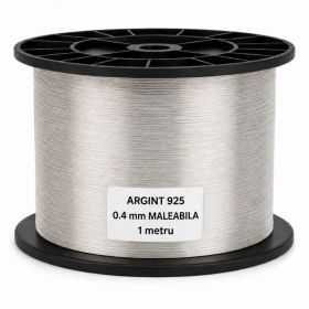 SR27 - Sârmă de argint 925 moale 0,4 mm pentru bijuterii - 1 metru