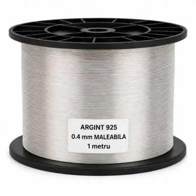 SR27 - Sârmă de argint 925 moale 0,4 mm pentru bijuterii - 1 metru