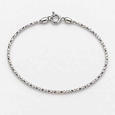 Brățară argint 925 lanț rotund diamantat 1,2 mm, 18 cm, cu închizătoare, 1 buc G2083