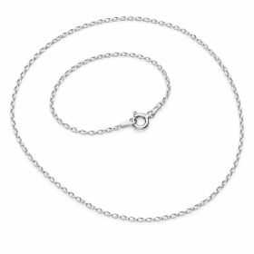 Lanț argint 925 zale ovale diamantate 0,95 mm, 45 cm, cu închizătoare, 1 buc G2103