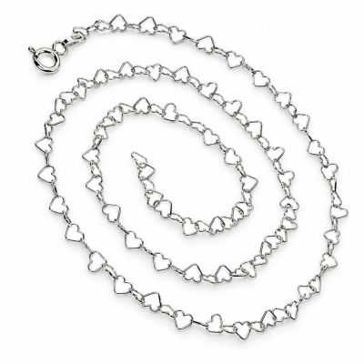 Lanț argint 925 cu inimioare 4,1 mm, 45 cm, cu închizătoare, 1 buc G2125