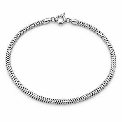 Brățară argint 925 model șarpe (snake) 1 mm, 18 cm, cu închizătoare, 1 buc G2135