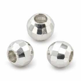 Biluțe argint 925 pentru brățări, model disco, 3 mm, gaură 1,5 mm - G0625