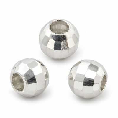 Biluțe argint 925 pentru brățări, model disco, 3 mm, gaură 1,5 mm - G0625