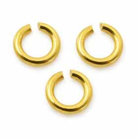 Zale deschise argint 925 placate cu aur, Ø 3,3 mm, sârmă 0,75 mm - G2148