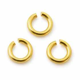 Zale deschise argint 925 placate cu aur, Ø 3,7 mm, sârmă 0,8 mm - G2149
