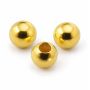 Biluțe argint 925 placate cu aur, netede, pentru brățări, 3 mm, gaură 1,2 mm - G1481