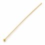 Ace cu bilă argint 925 placate cu aur, 0,6 × 40 mm, pentru mărgele - G1484