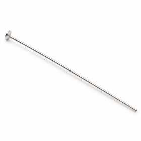 Ace cu cap plat argint 925, 0,6 × 40 mm, pentru mărgele - G1485