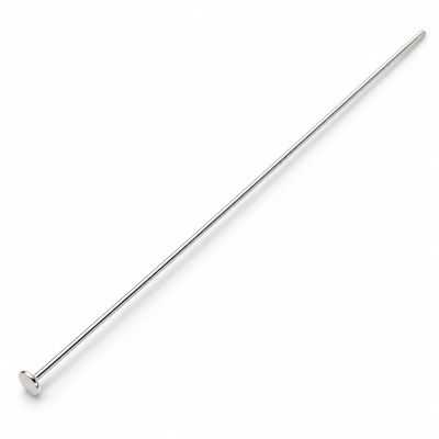 Ace cu cap plat argint 925, 0,6 × 60 mm, pentru mărgele - G1486