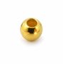 Biluțe argint 925 placate cu aur, netede, pentru brățări, 2 mm, gaură 0,9 mm - G1487