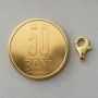 Închizătoare argint 925 placată cu aur, tip lobster, 9 mm - G0604