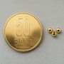 Biluțe argint 925 placate cu aur, netede, pentru brățări, 3 mm, gaură 1,2 mm - G1481