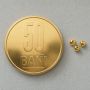 Biluțe argint 925 placate cu aur, striate, pentru brățări, 2,5 mm, gaură 0,9 mm - G1482