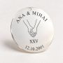 Medalion Nunta de Argint din Argint 925 „Mâini Împreunate" – Cadou Aniversare 25 de Ani de Căsătorie, 30 mm – N0032