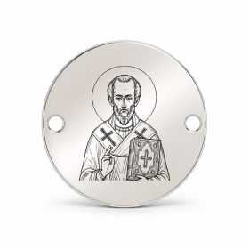 Bănuț argint 925 gravat Sfântul Dionisie Areopagitul, Ø 16,5 mm, cu două găuri — R0056