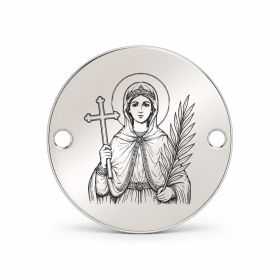 Bănuț argint 925 gravat Sfânta Muceniță Irina, Ø 16,5 mm, cu două găuri — R0058