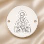Bănuț argint 925 gravat Sfântul Haralambie, Ø 16,5 mm, cu două găuri — R0320