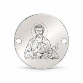 Bănuț argint 925 gravat Sfântul Apostol Marcu, Ø 16,5 mm, cu două găuri — R0326