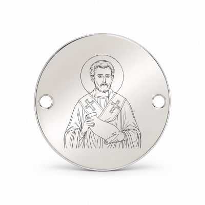 Bănuț argint 925 gravat Sfântul Apostol Timotei, Ø 16,5 mm, cu două găuri — R0333
