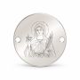 Bănuț argint 925 gravat Sfânta Muceniță Lucia, Ø 16,5 mm, cu două găuri — R0334