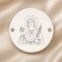 Bănuț argint 925 gravat Sfânta Muceniță Lucia, Ø 16,5 mm, cu două găuri — R0334