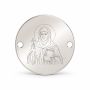 Bănuț argint 925 gravat Sfânta Cuvioasă Domnica, Ø 16,5 mm, cu două găuri — R0336