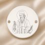 Bănuț argint 925 gravat Sfântul Prooroc Zaharia, Ø 16,5 mm, cu două găuri — R0339