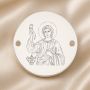 Bănuț argint 925 gravat Sfântul Prooroc Samuil, Ø 16,5 mm, cu două găuri — R0340
