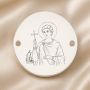Bănuț argint 925 gravat Sfântul Mucenic Iulian, Ø 16,5 mm, cu două găuri — R0341