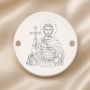 Bănuț argint 925 gravat Sfântul Mare Mucenic Artemie, Ø 16,5 mm, cu două găuri — R0346