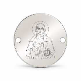 Bănuț argint 925 gravat Sfânta Cuvioasă Teofana Basarab, Ø 16,5 mm, cu două găuri — R0354