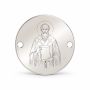 Bănuț argint 925 gravat Sfântul Iachint de Vicina, Ø 16,5 mm, cu două găuri — R0357
