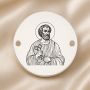 Bănuț argint 925 gravat Sfântul Apostol Petru, Ø 16,5 mm, cu două găuri — R0939