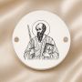 Bănuț argint 925 gravat Sfântul Apostol Pavel, Ø 16,5 mm, cu două găuri — R0940