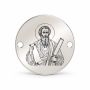 Bănuț argint 925 gravat Sfântul Apostol Simon Zilotul, Ø 16,5 mm, cu două găuri — R0948