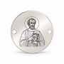 Bănuț argint 925 gravat Sfântul Apostol Varnava, Ø 16,5 mm, cu două găuri — R0951