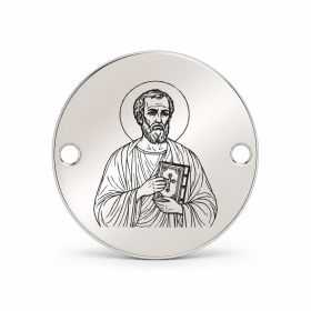 Bănuț argint 925 gravat Sfântul Apostol Varnava, Ø 16,5 mm, cu două găuri — R0951